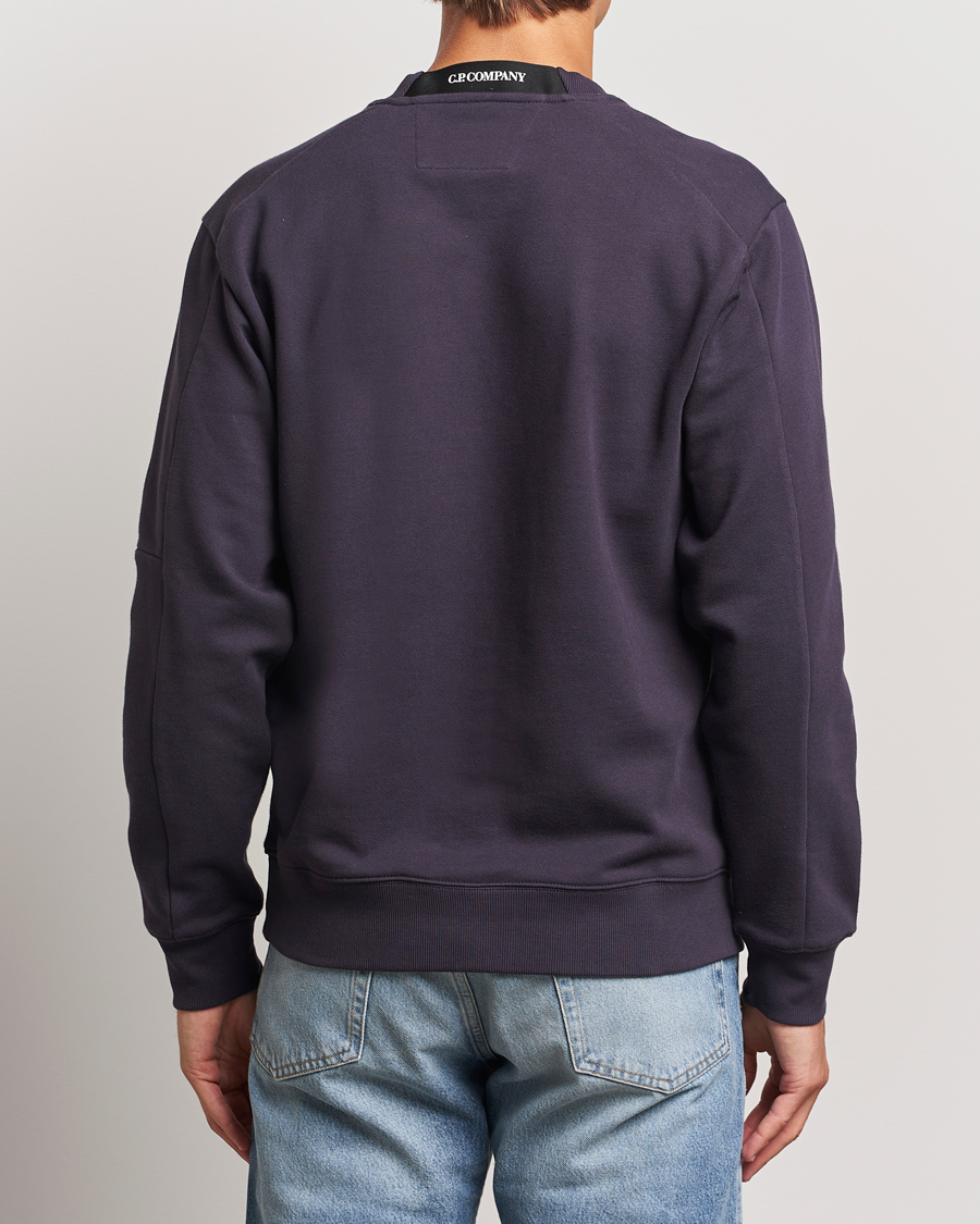 Herren | Pullover | C.P. Company | Diagonal Raised Fleece Lens Sweatshirt Washed Navy