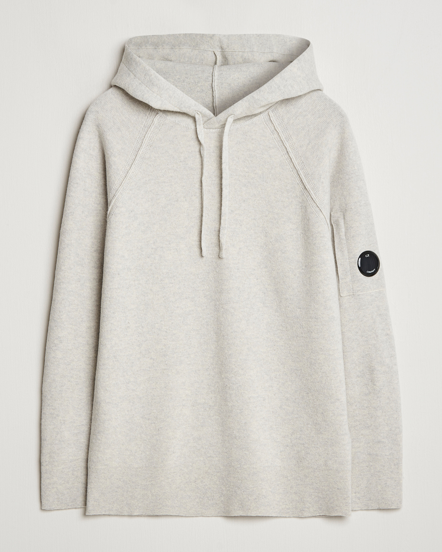 Herren | Pullover | C.P. Company | Lambswool Knitted Lens Hood Grey Melange