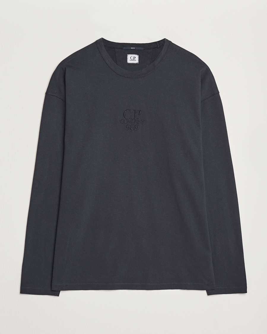 Herren | T-Shirts | C.P. Company | Box Fit Tonal Logo Long Sleeve T-shirt Washed Black