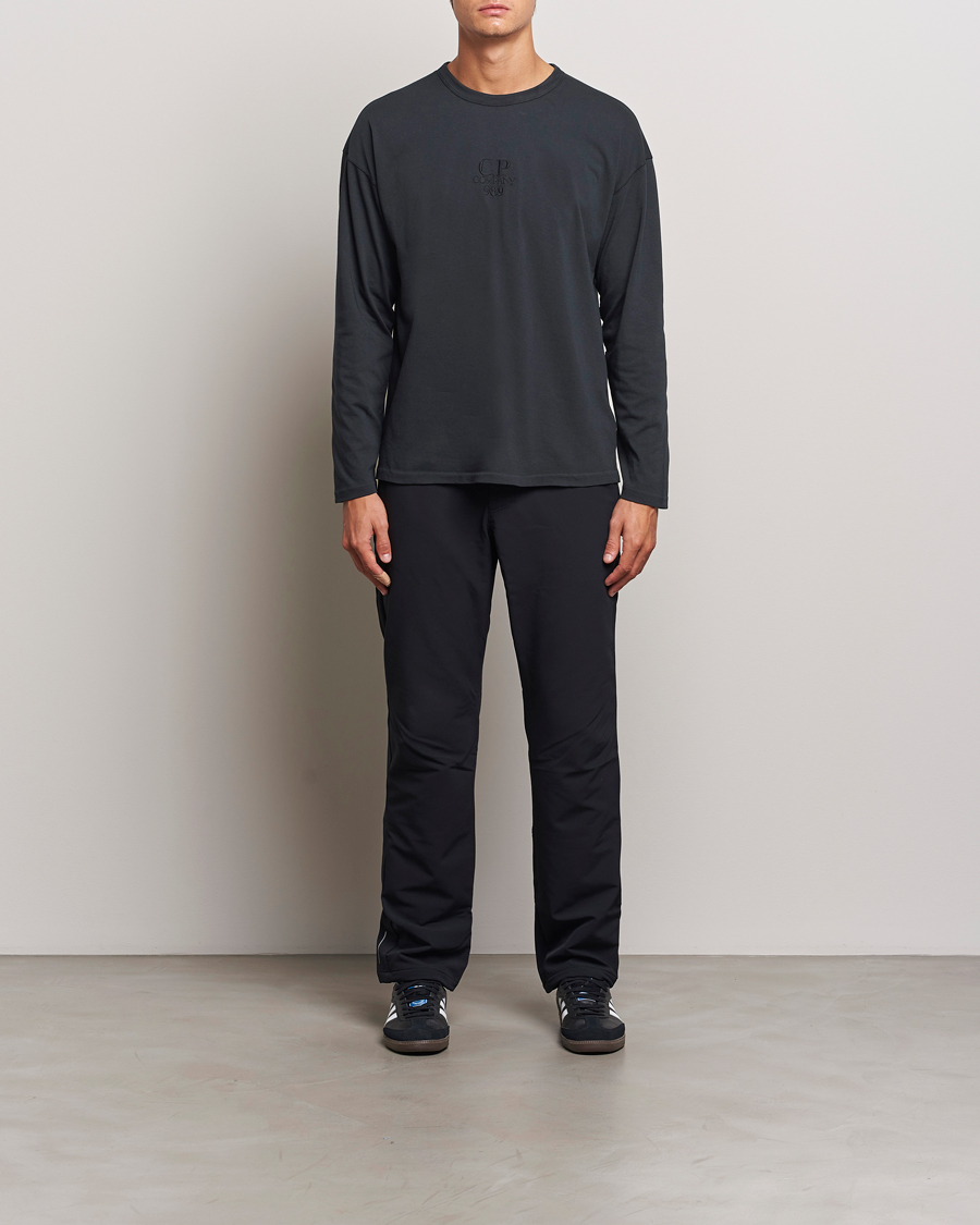 Herren | T-Shirts | C.P. Company | Box Fit Tonal Logo Long Sleeve T-shirt Washed Black