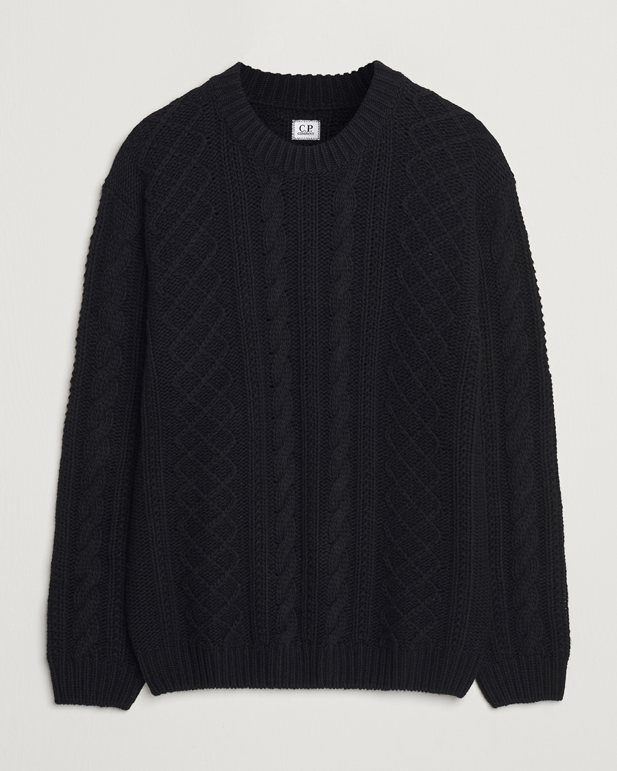 Herren | Pullover | C.P. Company | Heavy Knitted Lambswool Crewneck Black