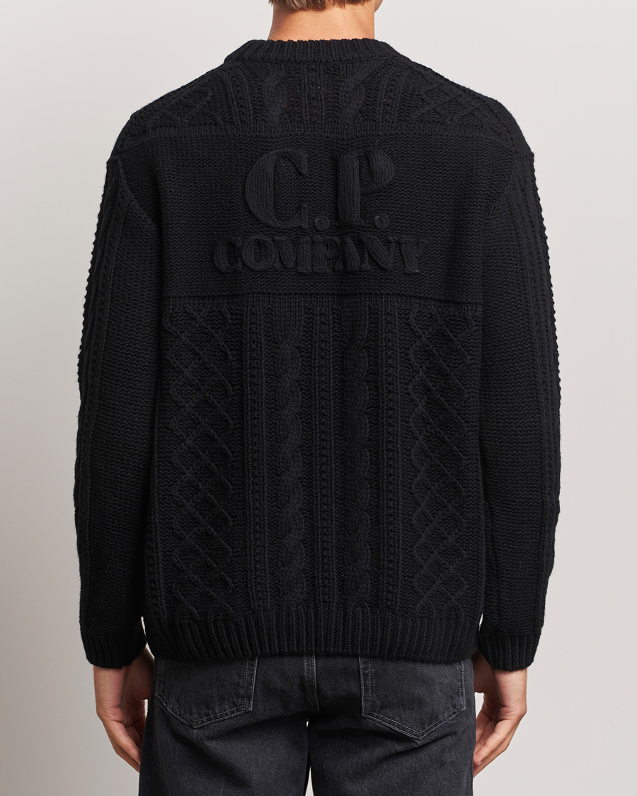 Herren | Pullover | C.P. Company | Heavy Knitted Lambswool Crewneck Black