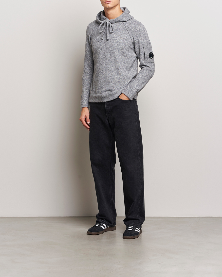 Herren | Pullover | C.P. Company | Alpaca/Wool Lens Hood Grey Melange