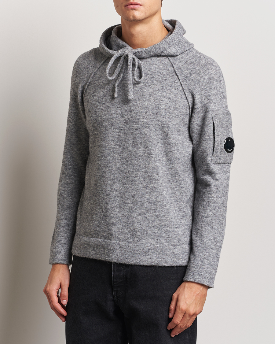 Herren | Pullover | C.P. Company | Alpaca/Wool Lens Hood Grey Melange