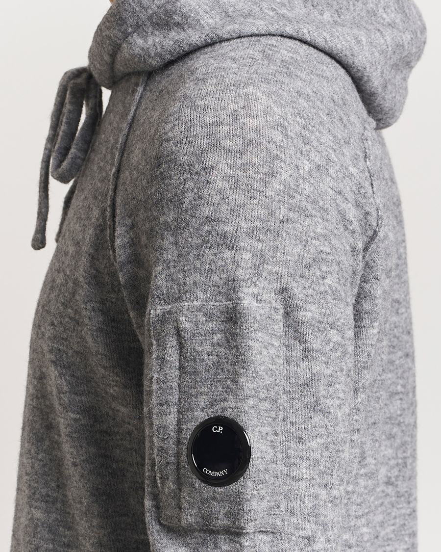 Herren | Pullover | C.P. Company | Alpaca/Wool Lens Hood Grey Melange
