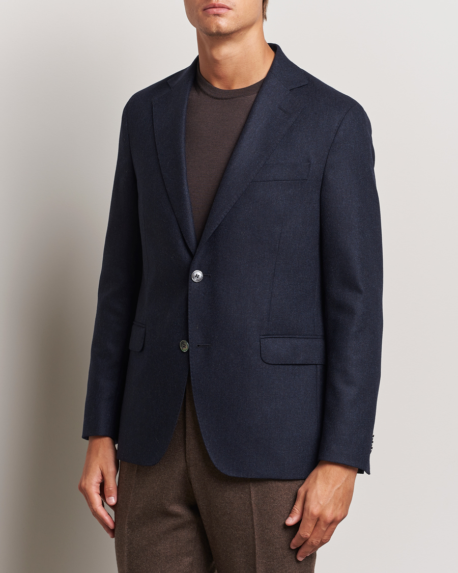 Herren | Sakkos | Oscar Jacobson | Fogerty Flannel Blazer Navy
