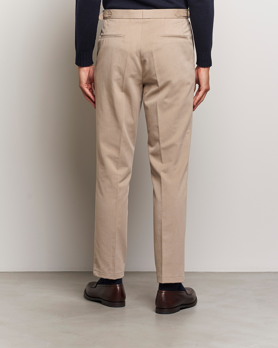 Herren | Hosen | Oscar Jacobson | Delon Brushed Cotton Trousers Beige