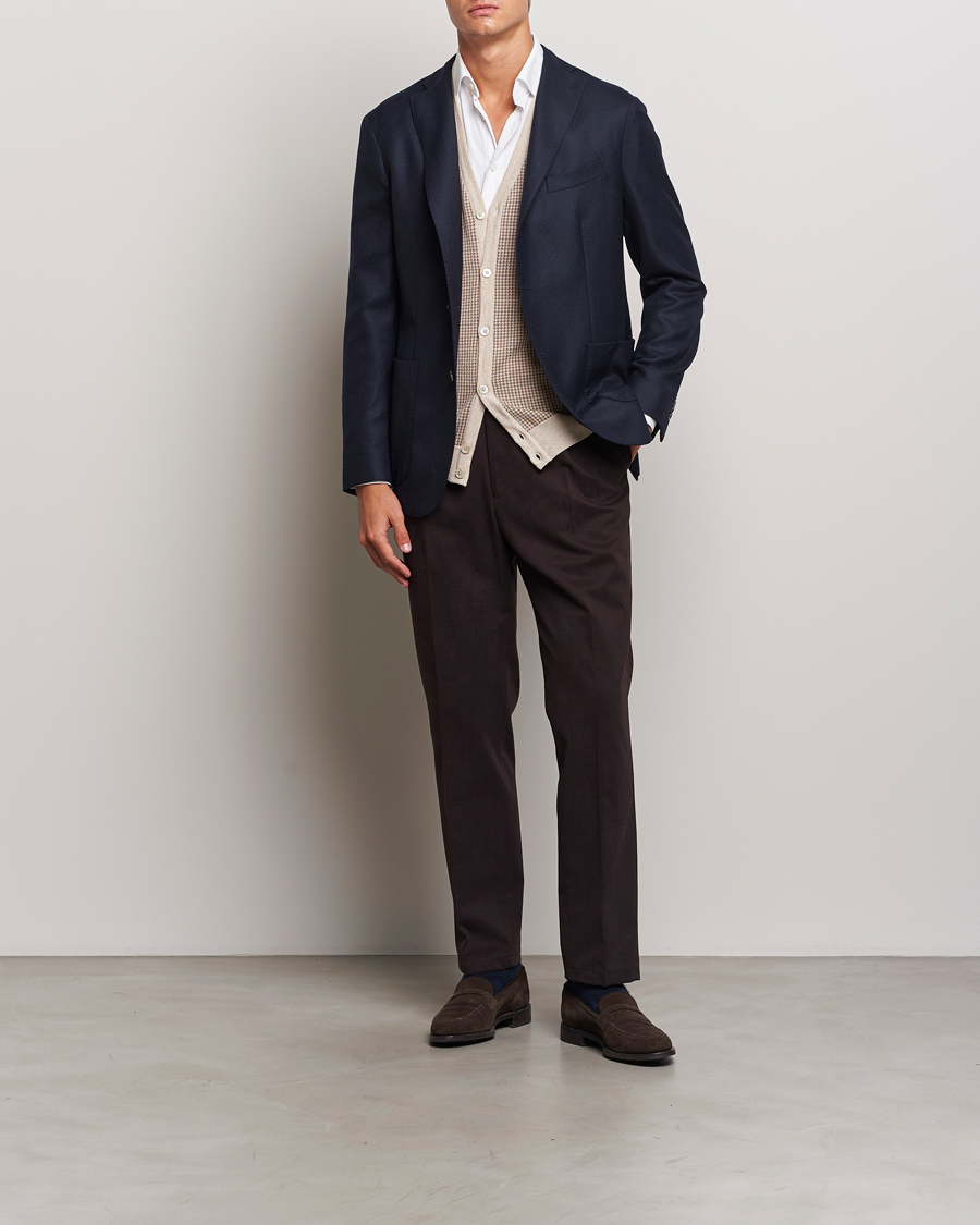 Herren | Hosen | Oscar Jacobson | Delon Brushed Cotton Trousers Brown