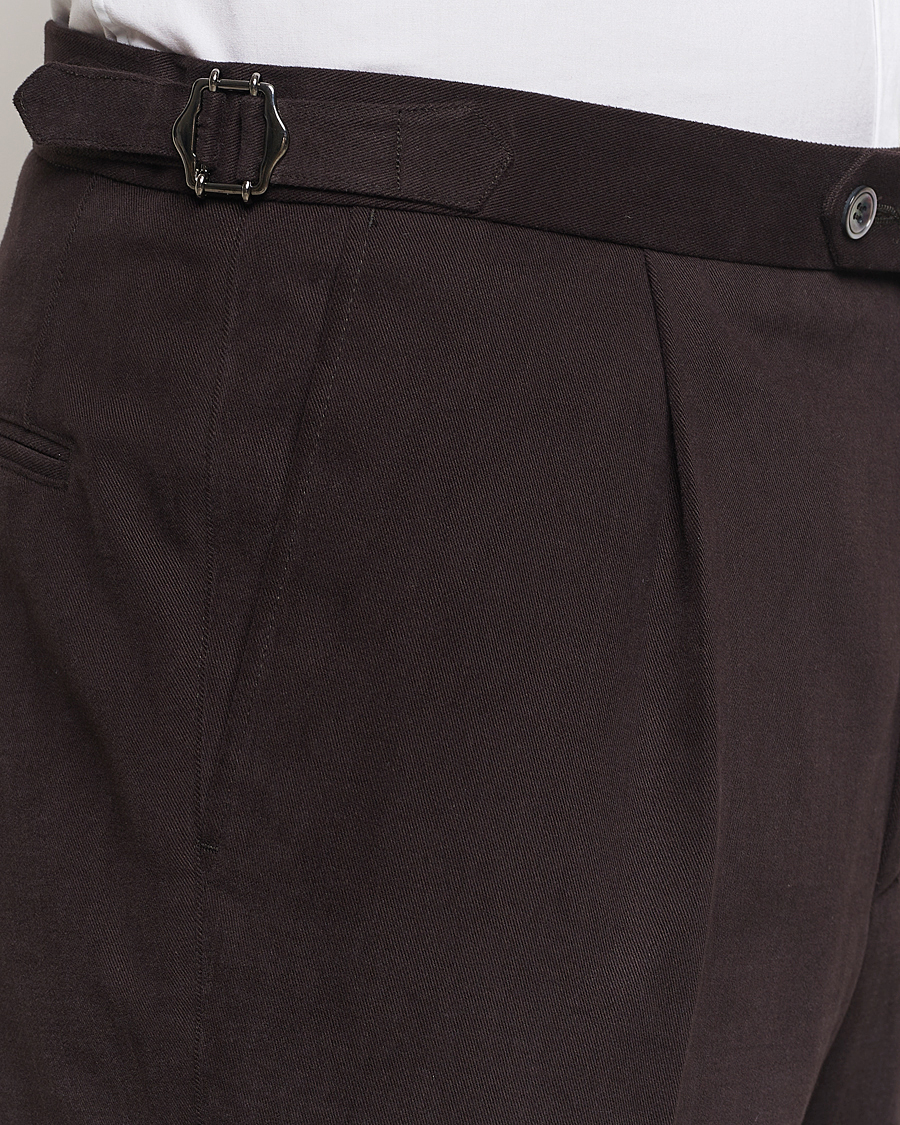 Herren | Hosen | Oscar Jacobson | Delon Brushed Cotton Trousers Brown