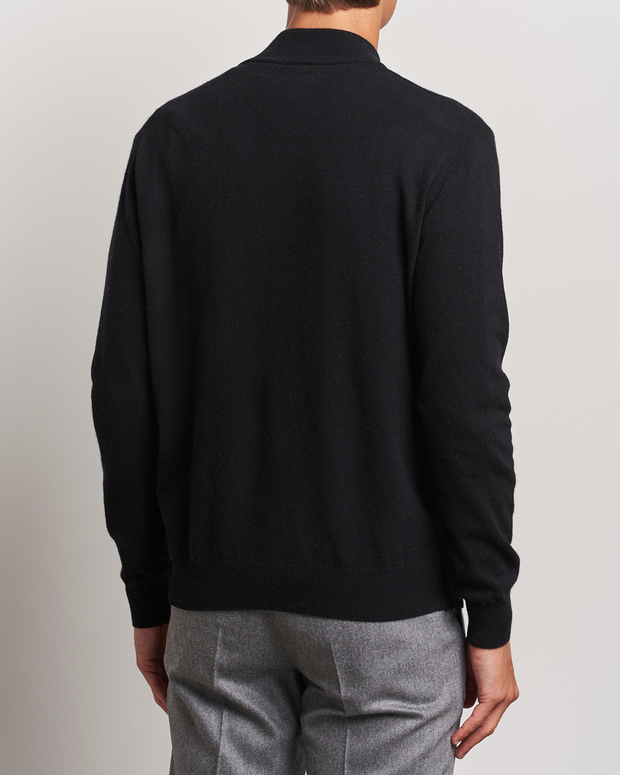 Herren | Pullover | Oscar Jacobson | Patton Wool/Cashmere Half Zip Black
