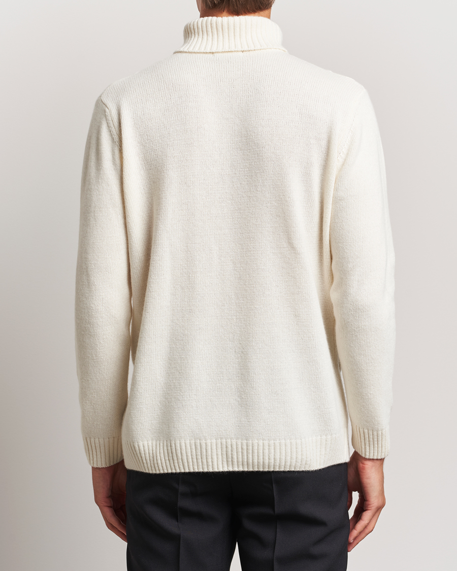 Herren | Pullover | Oscar Jacobson | Salomon Heavy Knitted Cable Rollneck White