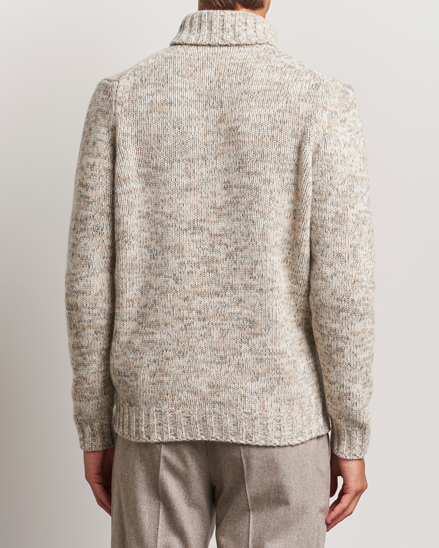 Herren | Pullover | Oscar Jacobson | Mika Heavy Knitted Merino Rollneck Beige