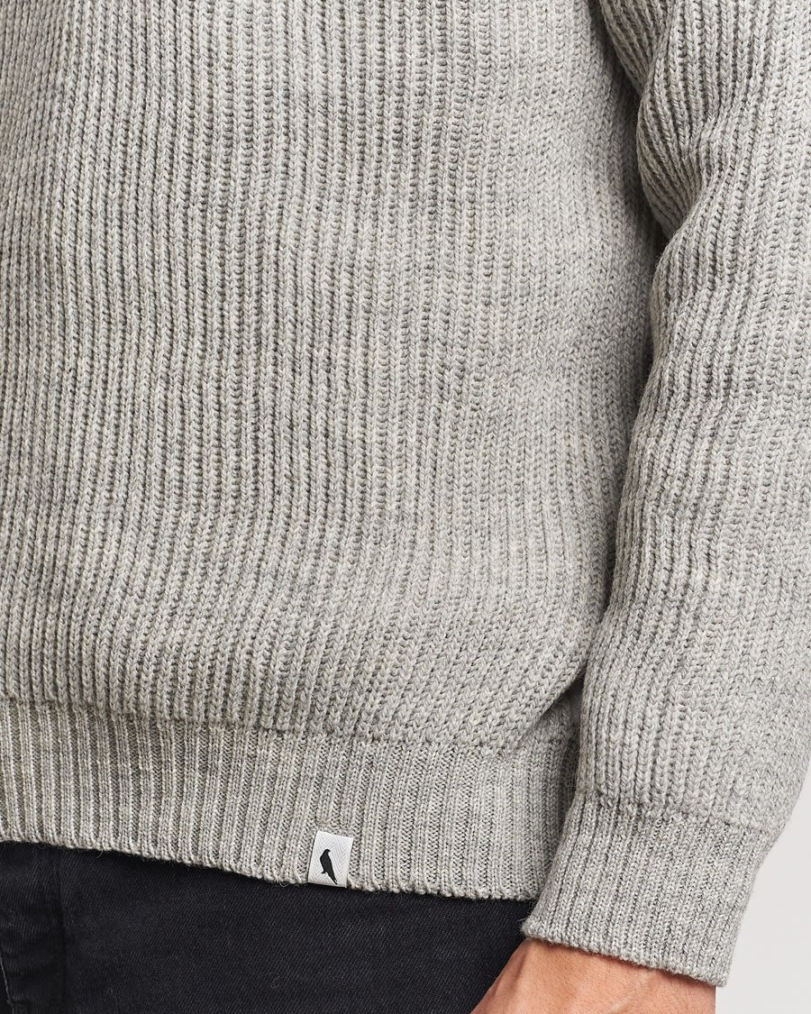 Herren | Pullover | Peregrine | Ford Knitted Wool Half Zip Light Grey