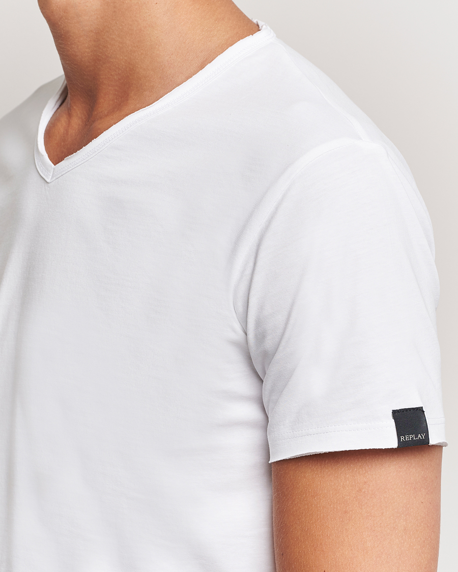 Herren | T-Shirts | Replay | V-Neck T-Shirt White