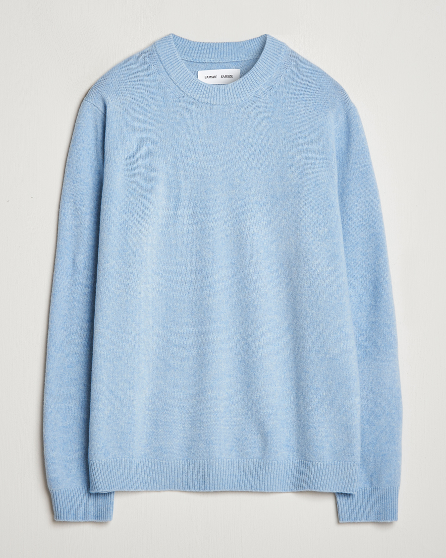 Herren | Pullover | Samsøe Samsøe | Isak Knitted Crew Neck Subdued Blue