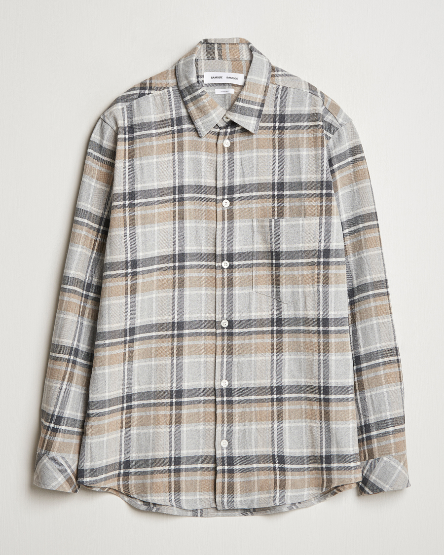 Herren | Hemden | Samsøe Samsøe | Damon Checked Shirt Beige/Grey
