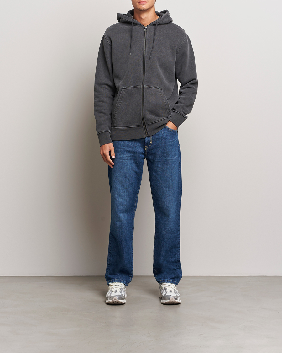 Herren | Pullover | Samsøe Samsøe | Pigment Dyed Full Zip Hoodie Black