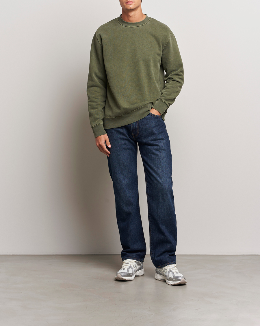 Herren | Pullover | Samsøe Samsøe | Pigment Dyed Crew Neck Sweatshirt Forest Night