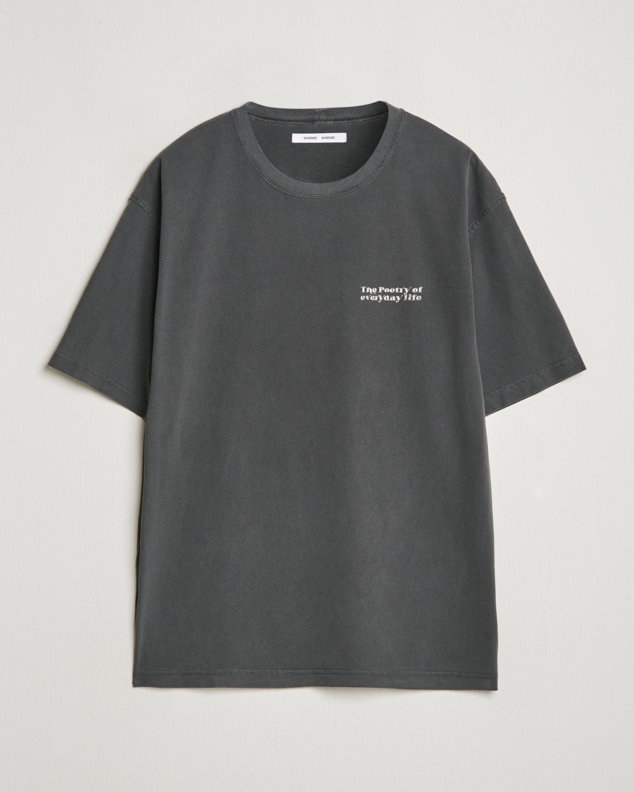 Herren | T-Shirts | Samsøe Samsøe | Poetry Printed T-Shirt Black Zen