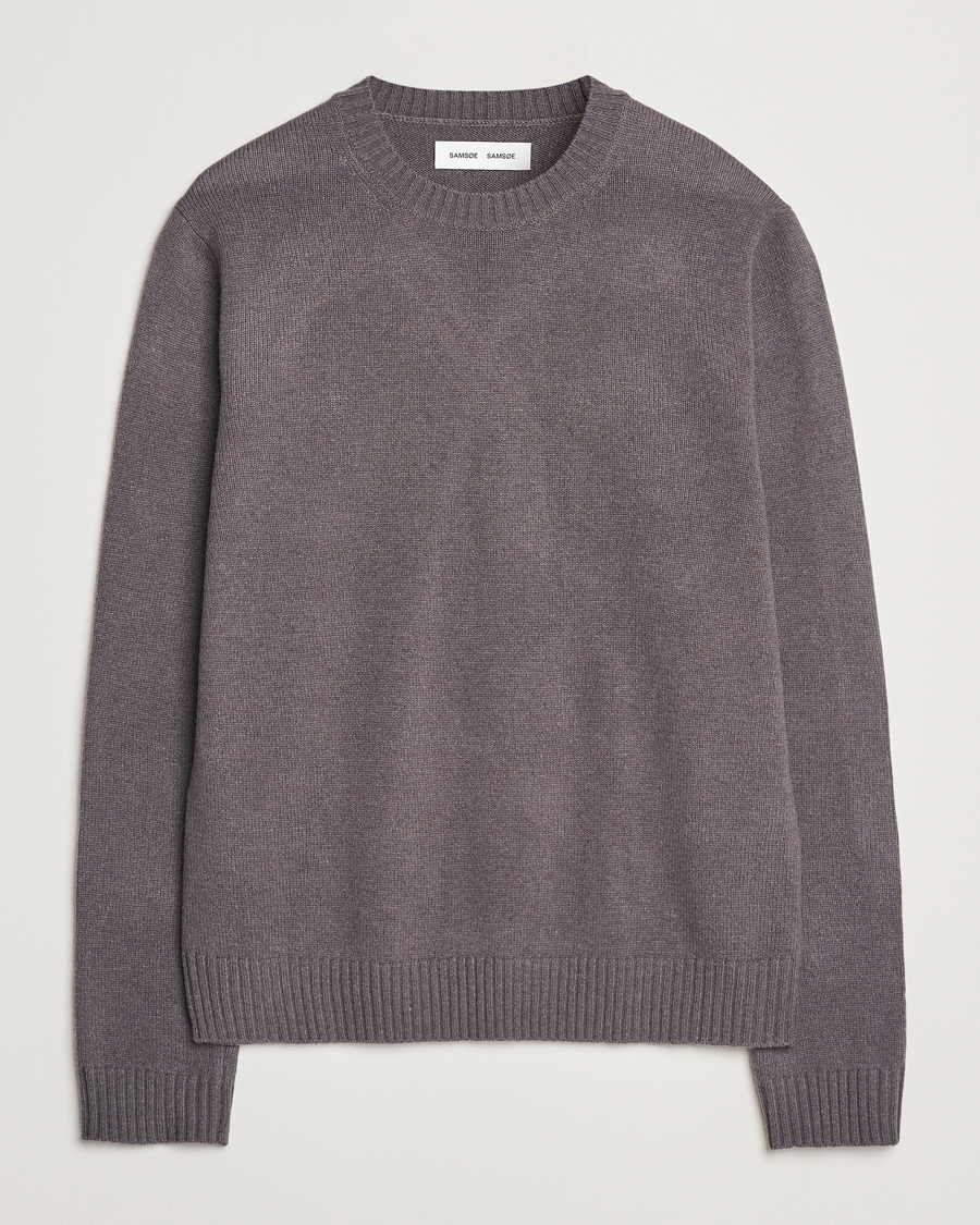 Herren | Pullover | Samsøe Samsøe | Sylli Wool Crew Neck Volcanic Ash