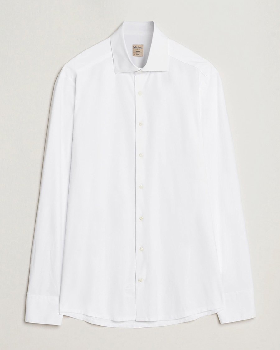 Herren | Hemden | Stenströms | Slimline Stretch Jersey Shirt White