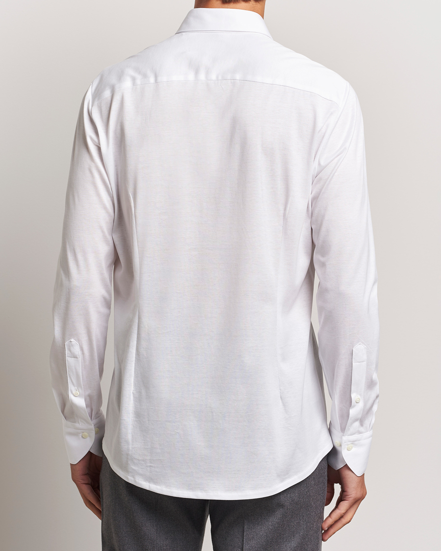 Herren | Hemden | Stenströms | Slimline Stretch Jersey Shirt White