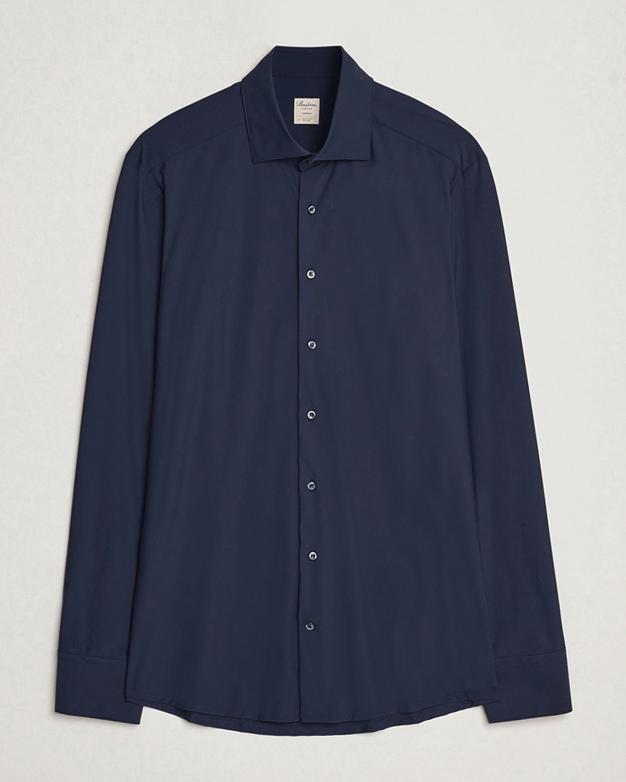 Herren | Hemden | Stenströms | Slimline Stretch Jersey Shirt Navy