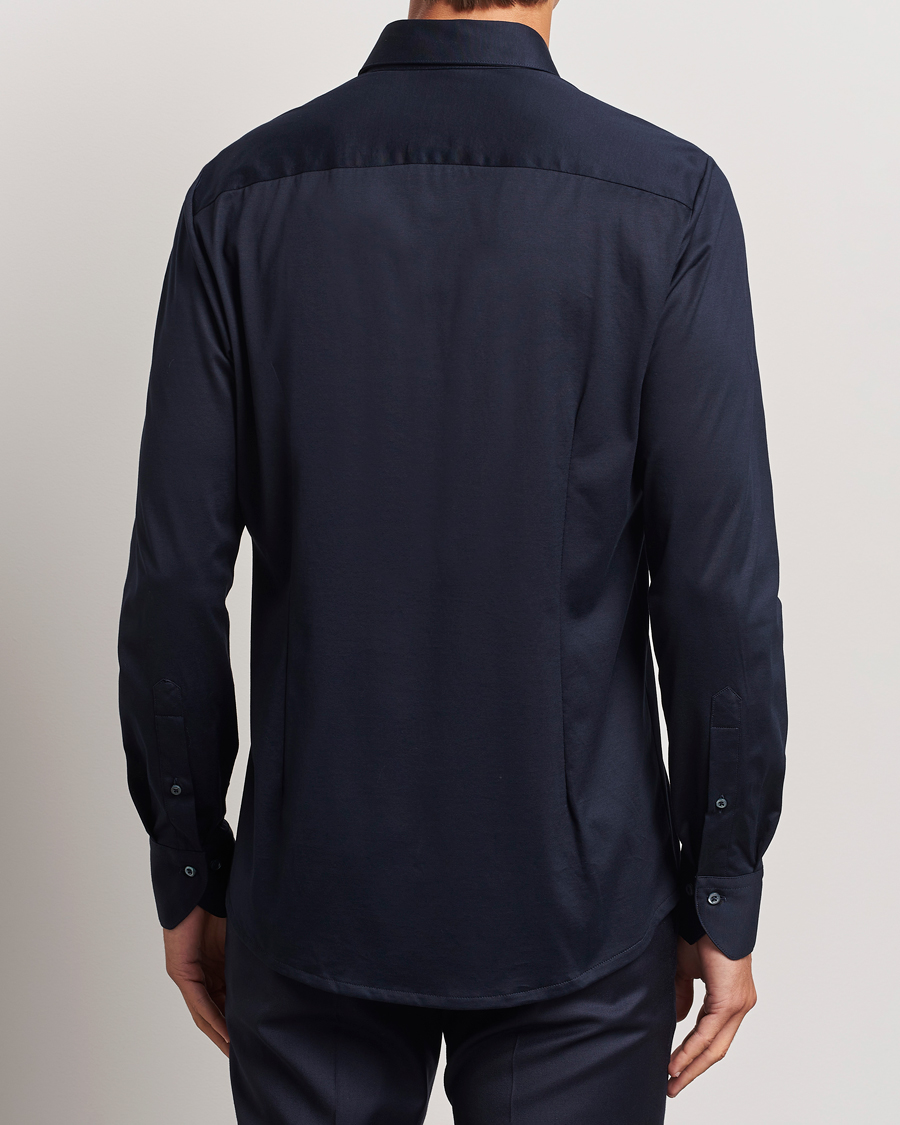 Herren | Hemden | Stenströms | Slimline Stretch Jersey Shirt Navy