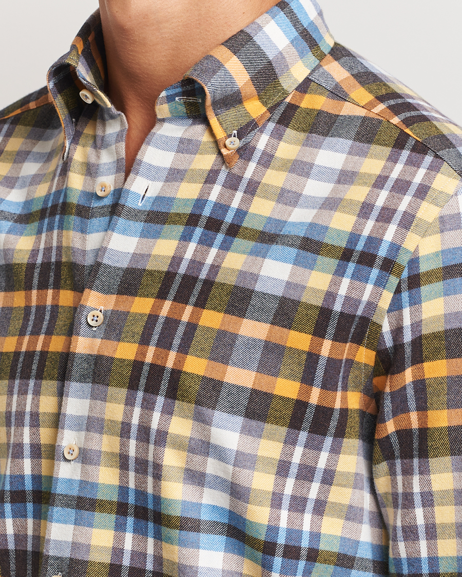 Herren | Hemden | Stenströms | Slimline Flannel Checked Shirt Multi