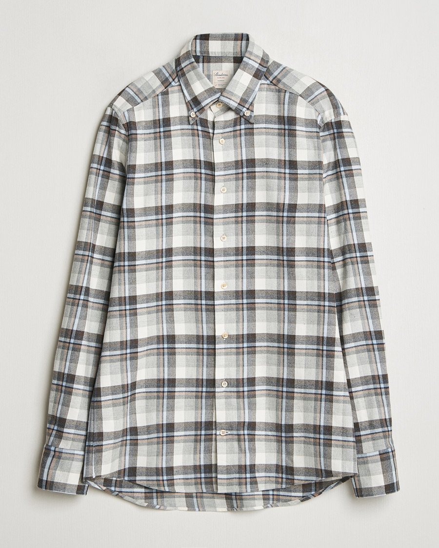 Herren | Hemden | Stenströms | Slimline Flannel Checked Shirt Multi