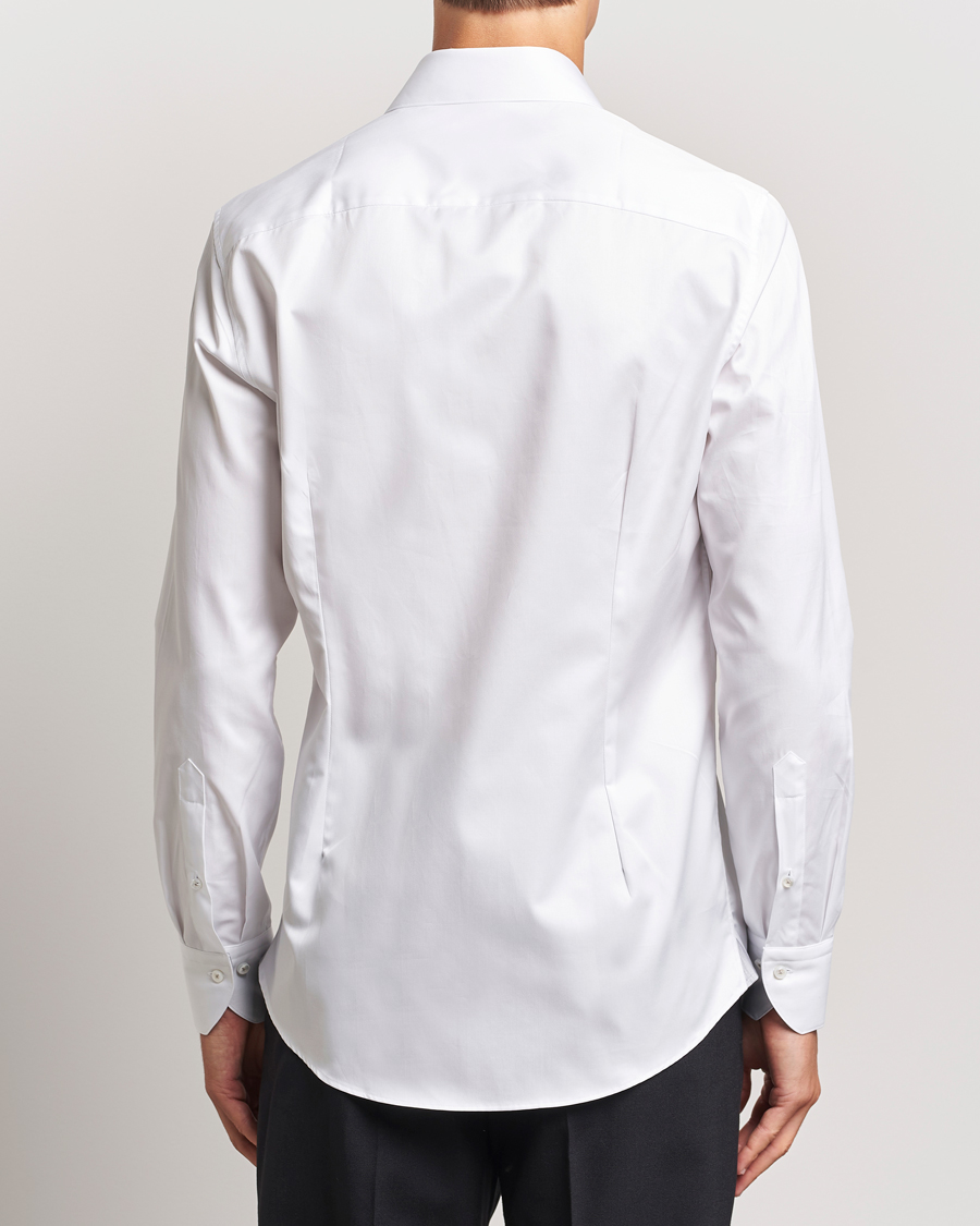 Herren | Hemden | Stenströms | Slimline Contrast Cut Away Shirt White/Grey