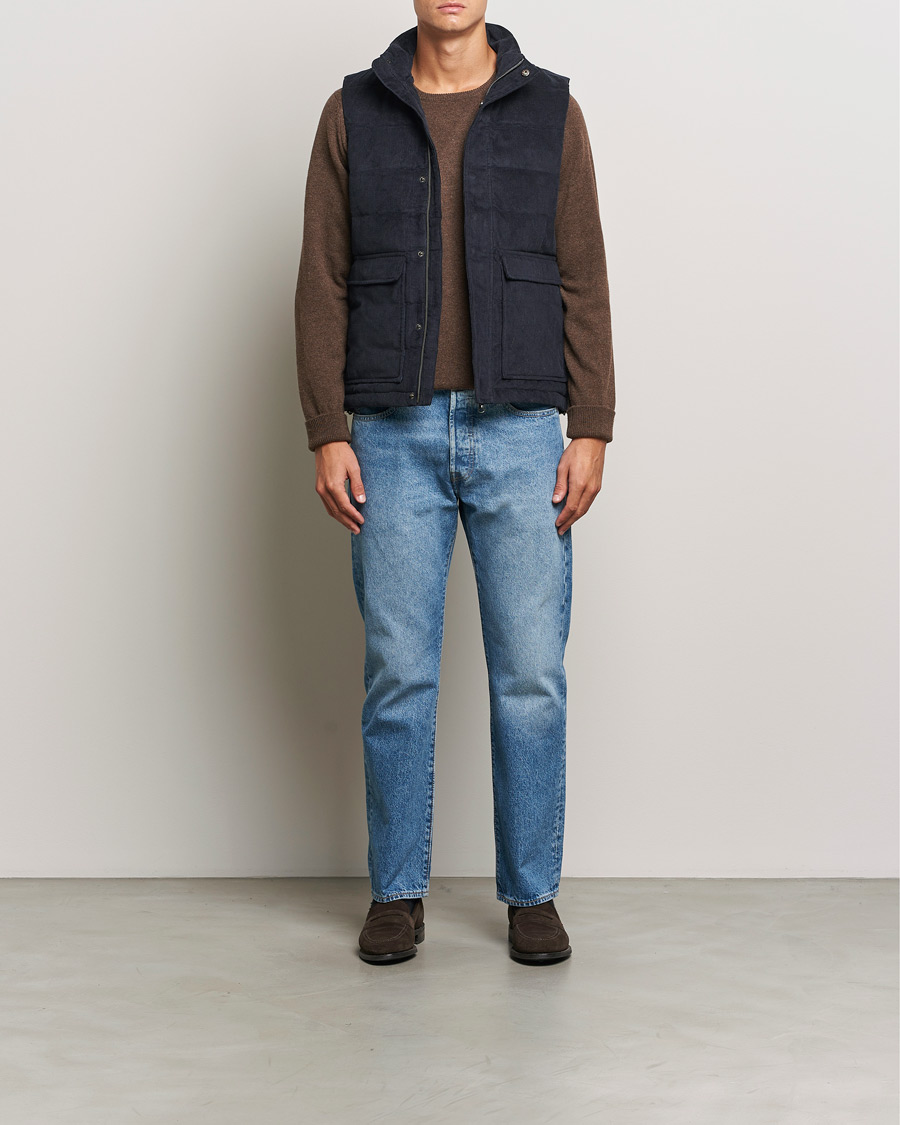 Herren | Jacken | Stenströms | Pocket Corduroy Vest Navy