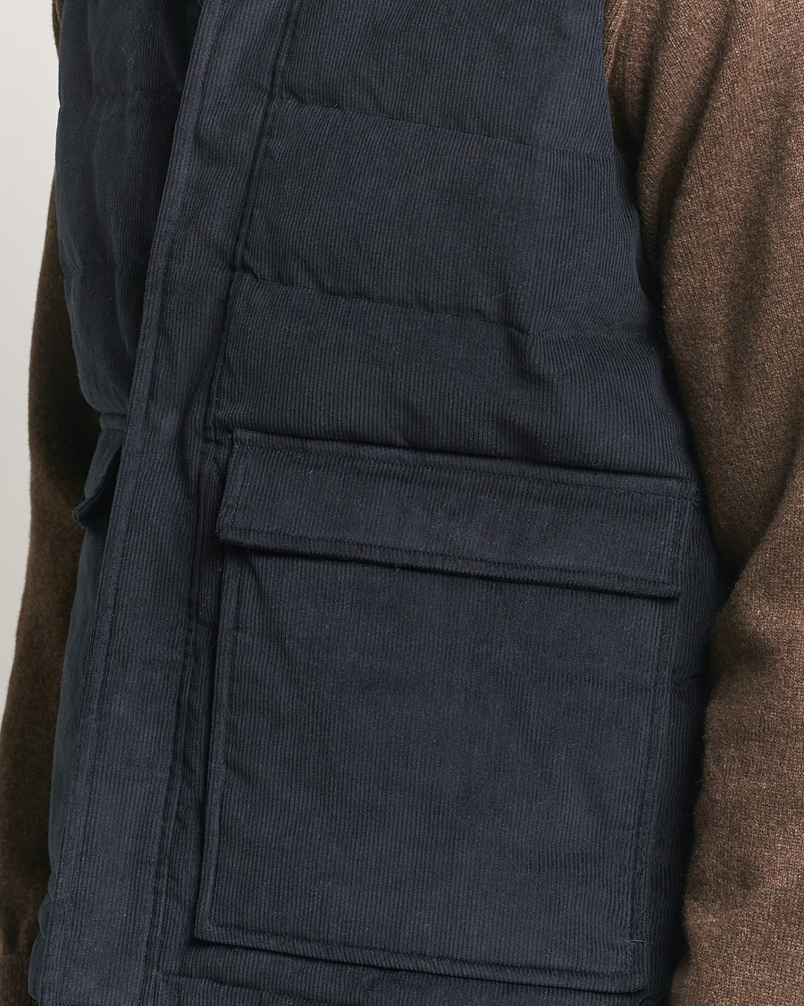 Herren | Jacken | Stenströms | Pocket Corduroy Vest Navy