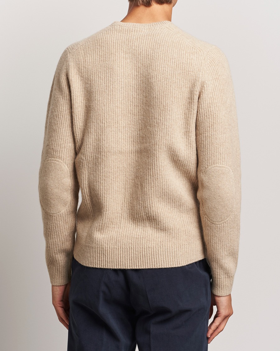 Herren | Pullover | Stenströms | Knitted Ribbed Yak/Merino Sweater Beige