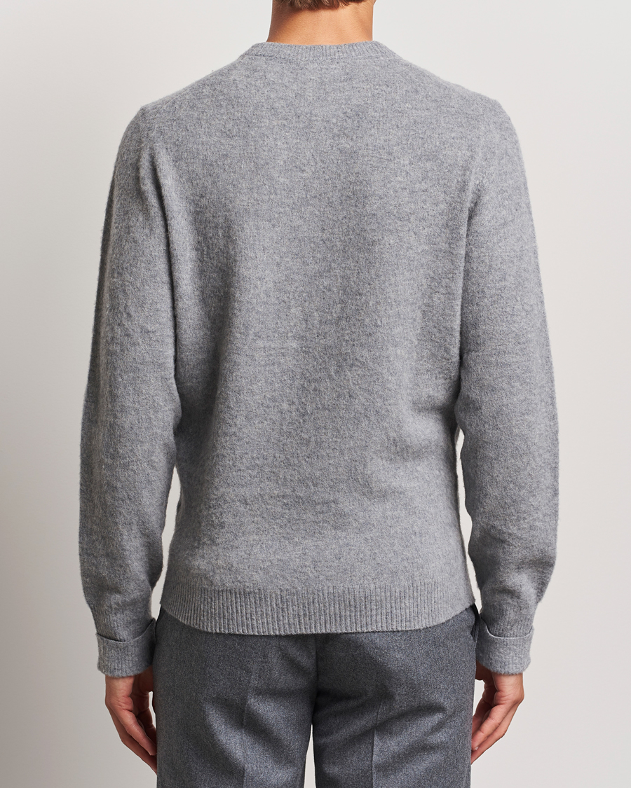 Herren | Pullover | Stenströms | Brushed Merino Crew Neck Grey