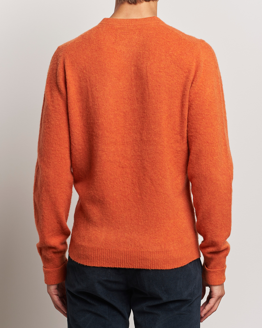 Herren | Pullover | Stenströms | Brushed Merino Crew Neck Orange