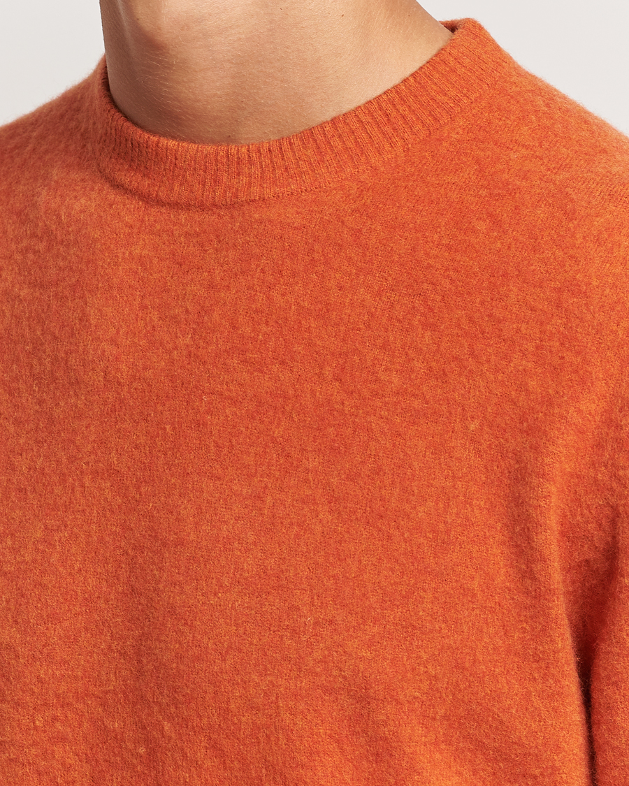 Herren | Pullover | Stenströms | Brushed Merino Crew Neck Orange