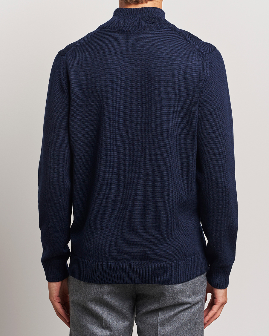 Herren | Pullover | Stenströms | Chunky Knitted Merino Cardigan Navy