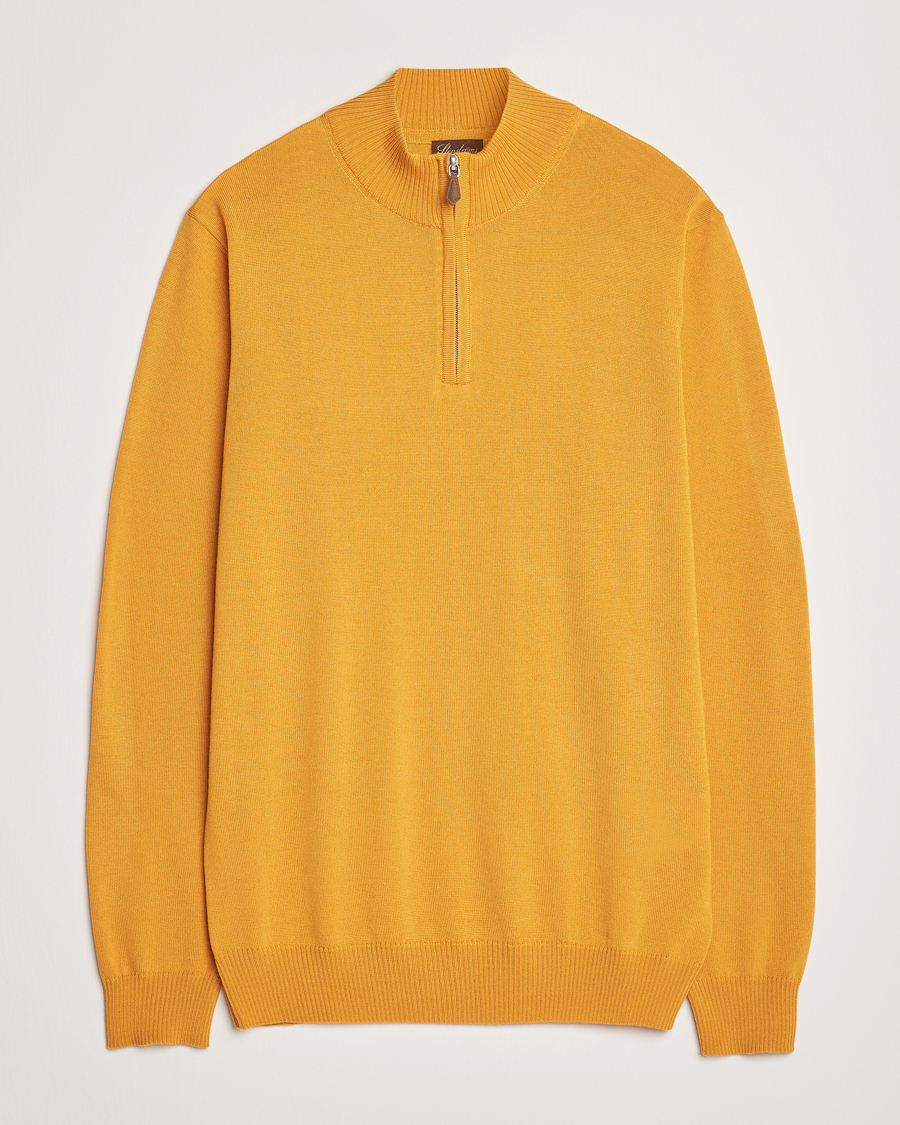 Herren | Pullover | Stenströms | Merino Half Zip Yellow