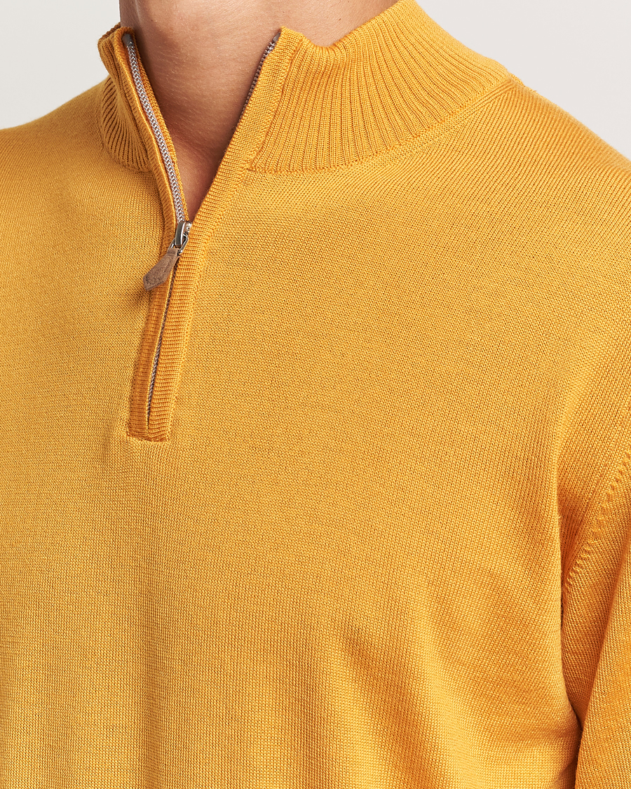 Herren | Pullover | Stenströms | Merino Half Zip Yellow