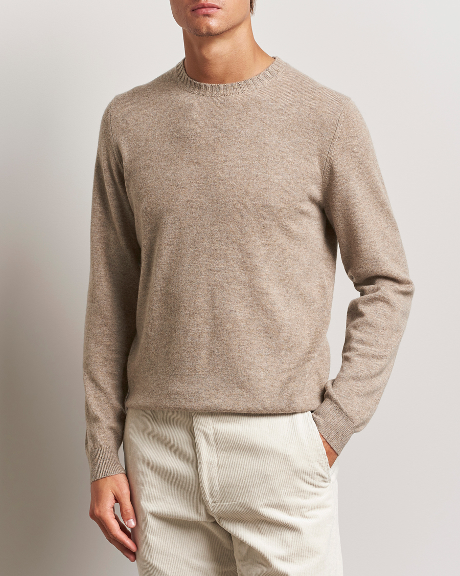 Herren | Pullover | Stenströms | Cashmere Crewneck Beige