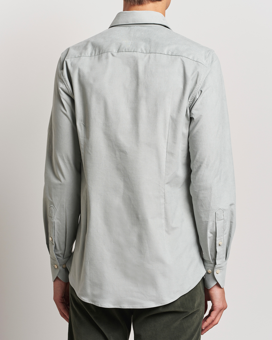 Herren | Hemden | Stenströms | 1899 Velvet Baby Corduroy Shirt Soft Green