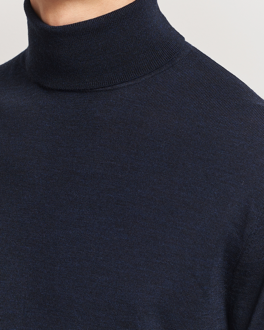 Herren | Pullover | Tiger of Sweden | Nevile Extra Fine Merino Polo Light Ink