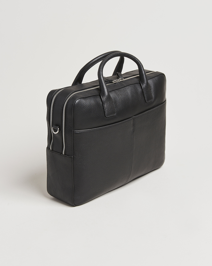 Herren | Tiger of Sweden Beridare Double Zip Leather Briefcase Black | Tiger of Sweden | Beridare Double Zip Leather Briefcase Black