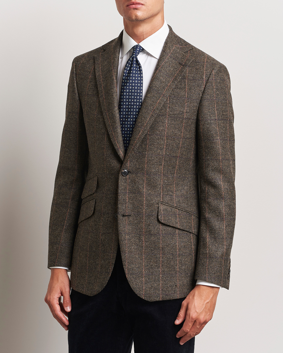 Herren | Sakkos | Walker Slater | Edward Lambswool Windowpane Blazer Brown