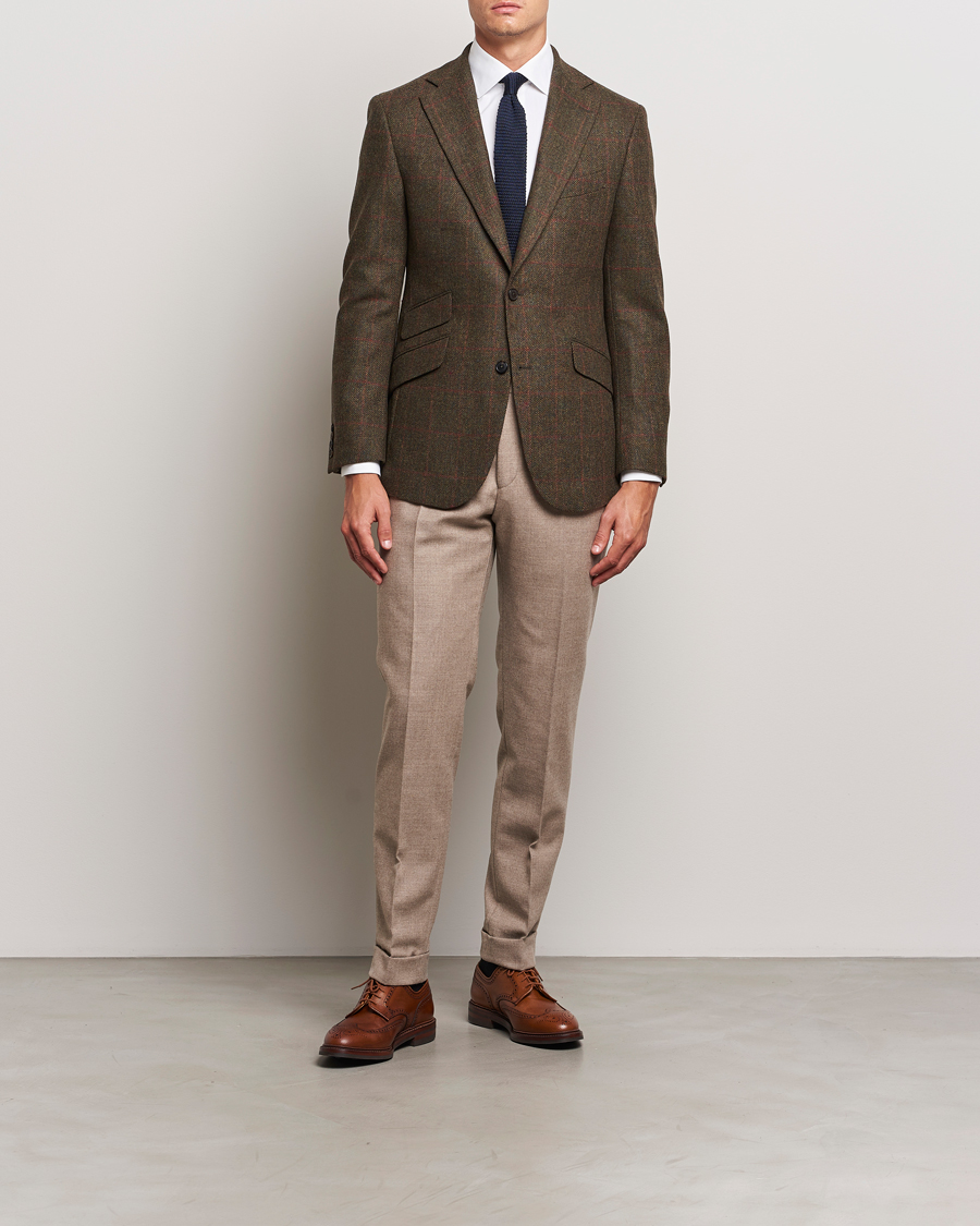 Herren | Sakkos | Walker Slater | Edward Lambswool Windowpane Blazer Green