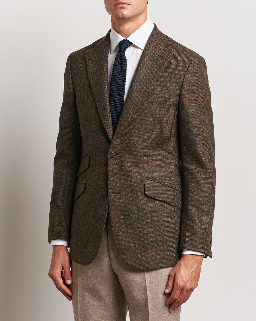 Herren | Sakkos | Walker Slater | Edward Lambswool Windowpane Blazer Green