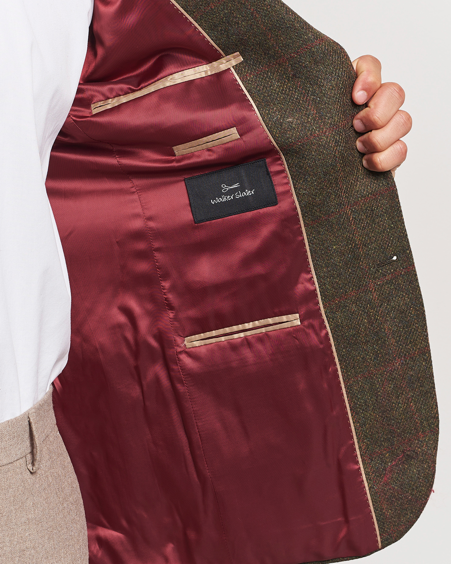 Herren | Sakkos | Walker Slater | Edward Lambswool Windowpane Blazer Green
