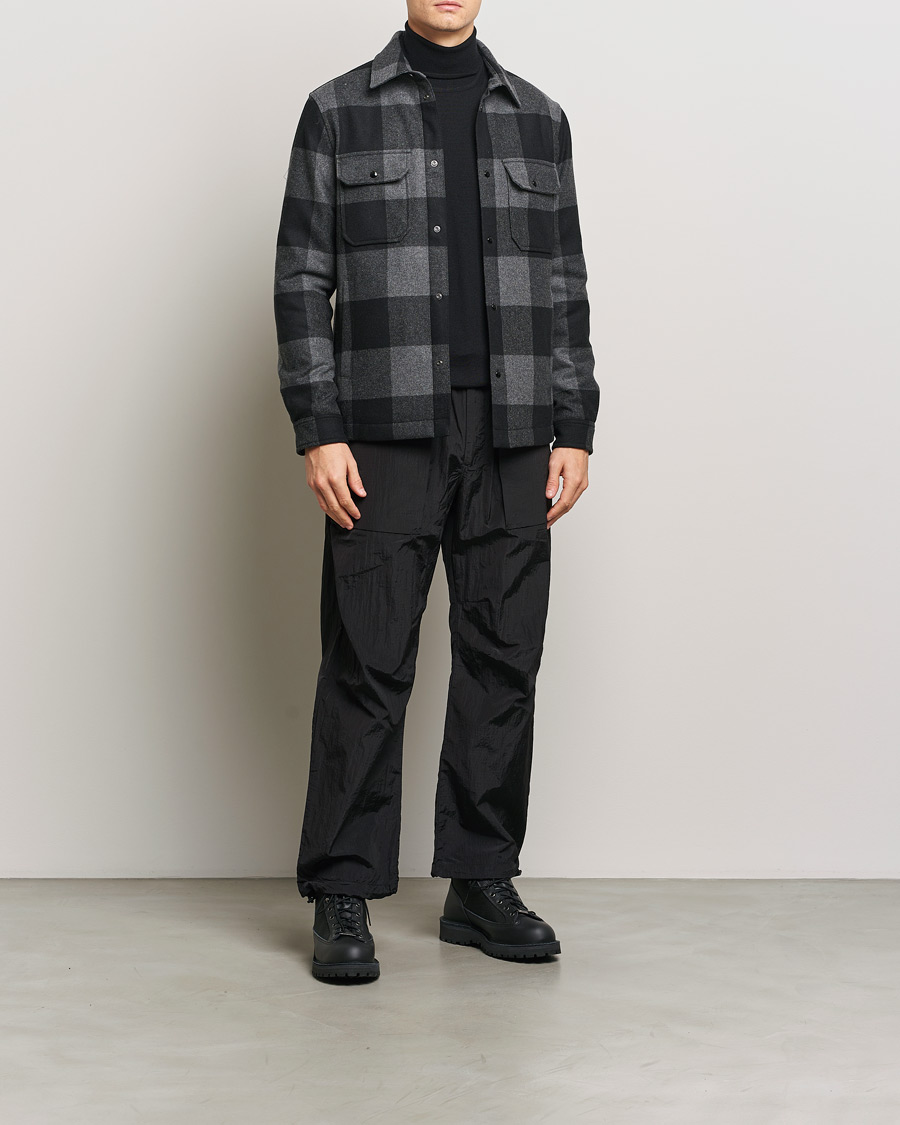 Herren | Jacken | Woolrich | Alaskan Melton Wool Overshirt Charcoal Buffalo