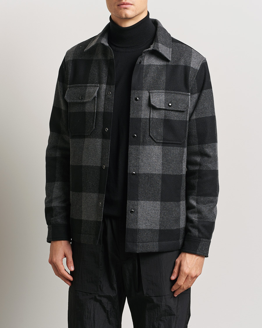 Herren | Jacken | Woolrich | Alaskan Melton Wool Overshirt Charcoal Buffalo